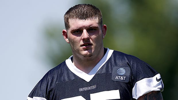 Dallas Cowboys defensive tackle John Ridgeway (95) walks on the field during practice at the Ford Center at the Star Training Facility in Frisco, Texas.